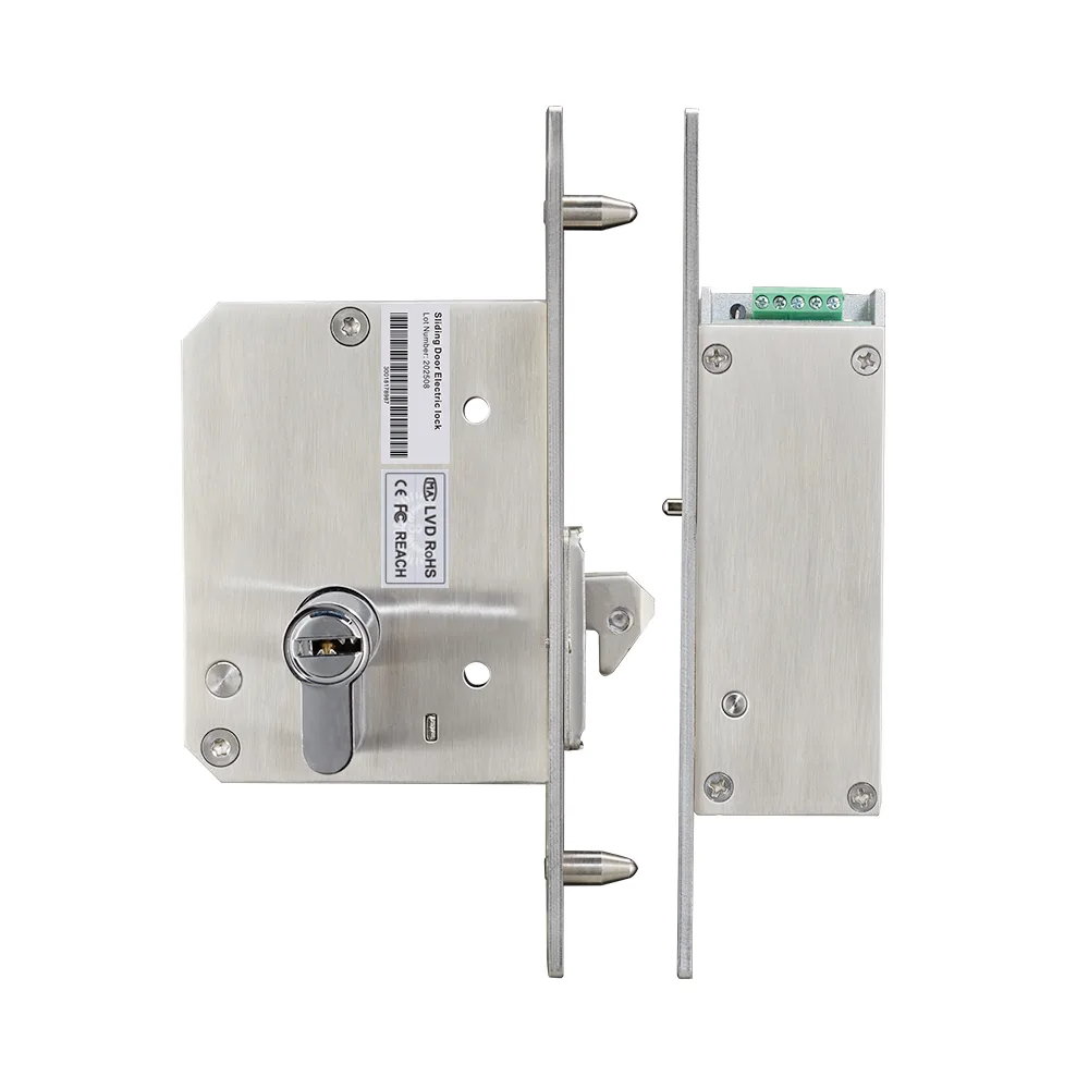 SS-330B Elektrisches Schiebetürschloss / Hacken / Zylinder / 12V DC / Fail Secure