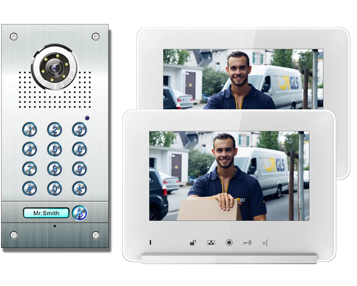 CK1-690S1-2 1-Fam. Pin Code Farb Videotürsprechanlage mit Bildspeicher
