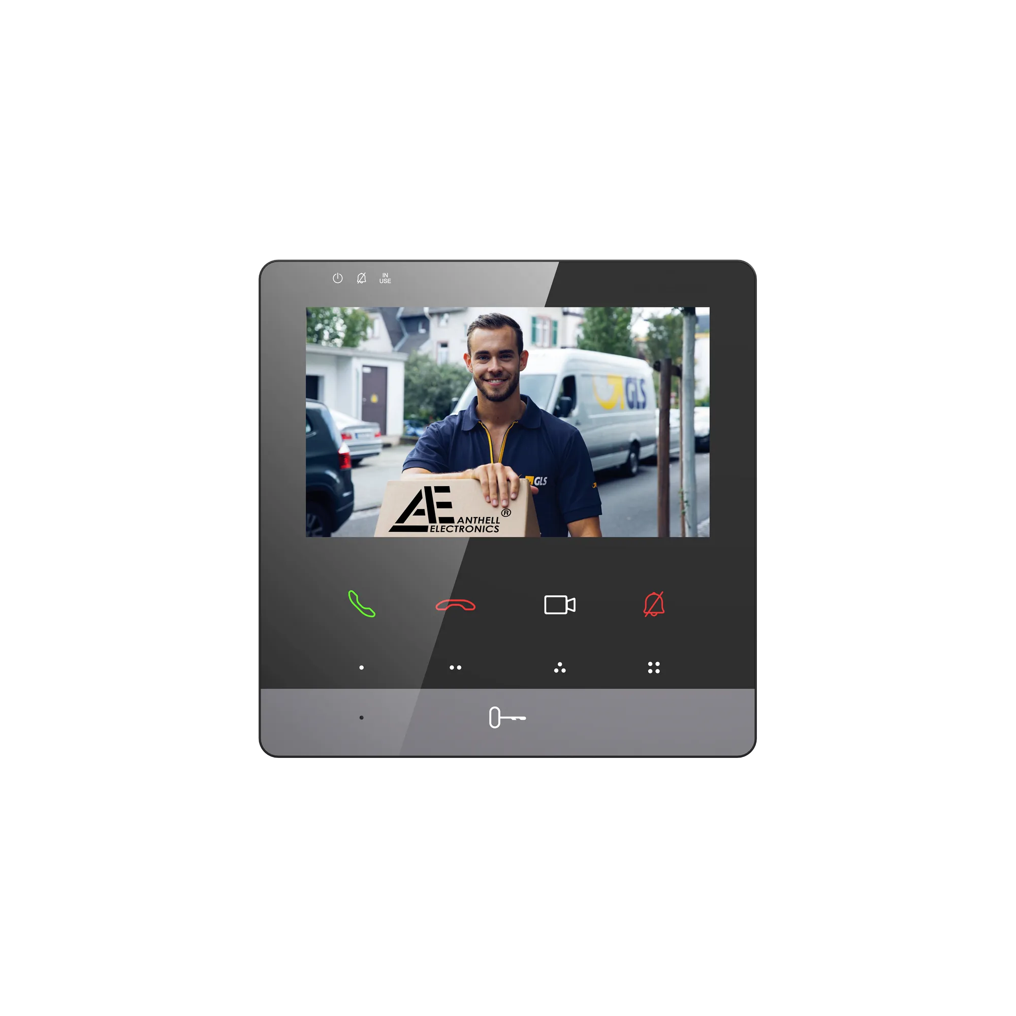 AE-2W-4MB / 4,3" Video-Innenstation / Touch-Tasten / 2-Draht BUS / Schwarz